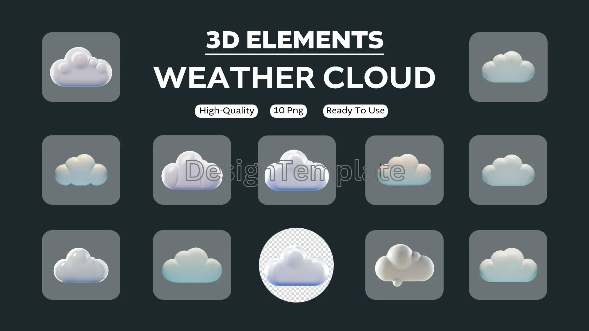 Climates Captured Weather Cloud 3D Elements Collection image